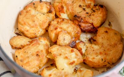 Garlic Smashed Roast Potatoes