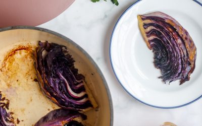 Roasted Red Cabbage with Peanut Sauce